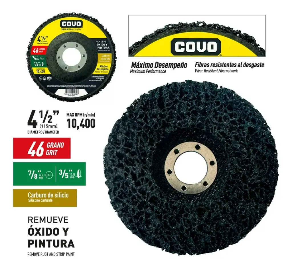 DISCO REMOVEDOR DE OXIDO 4 1/2" COVO 9-809