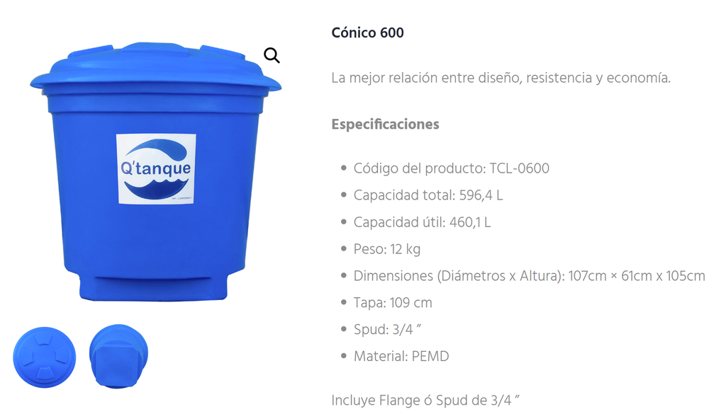 TANQUE CONICO 600LT 