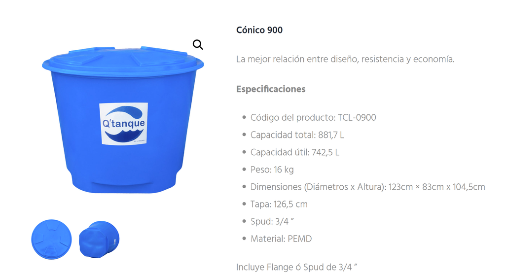 TANQUE CONICO 900LT 