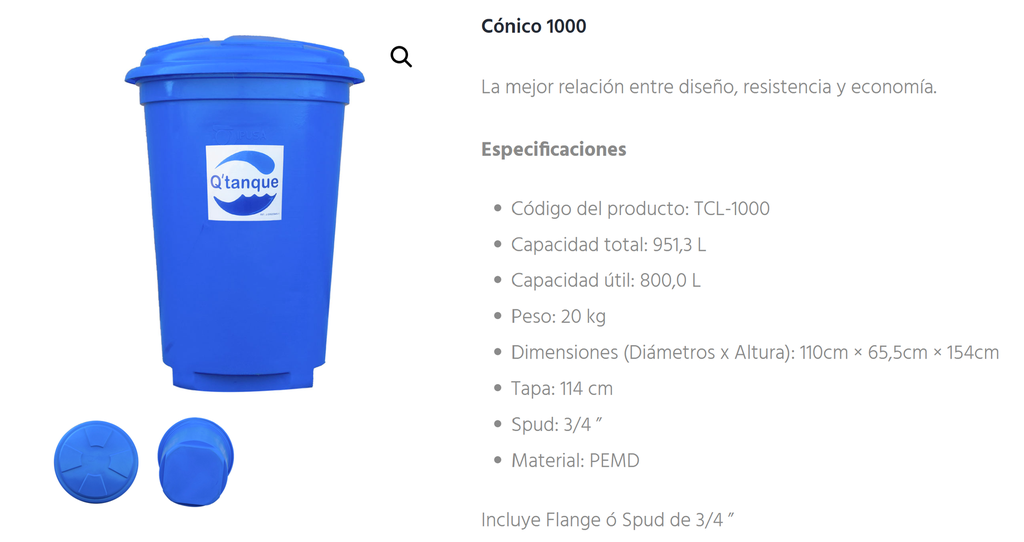 TANQUE CONICO 1000LT