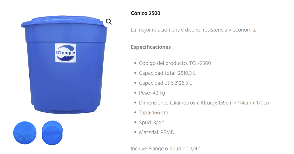 TANQUE CONICO 2500LT