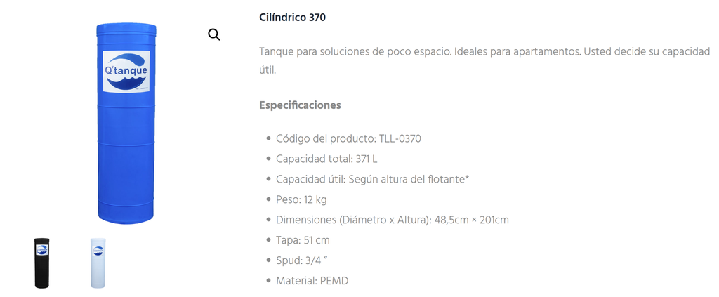 TANQUE CILINDRICO 370LT 