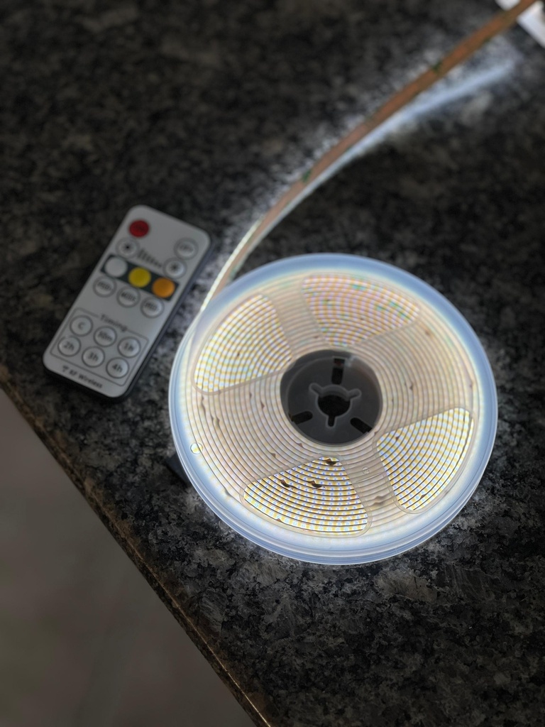 CINTA LED COB 12V 8MM 608 LED 3 COLORES 5MT + CONTROL