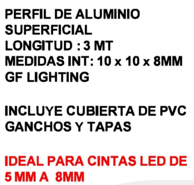 PERFIL SUPERFICIAL 10x10mm 3MT 