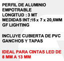 PERFIL EMPOTRAR 15x7mm (20.6mm ext)