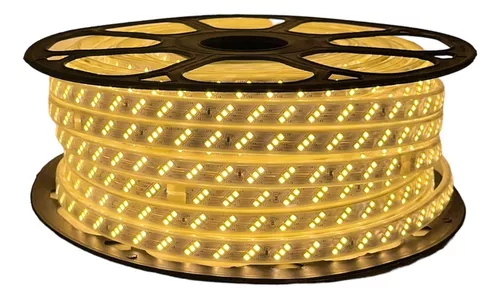 CINTA LED TRIPLE CHIP 50MT 3000K 2835 10MM 180D 110V GF INCLUYE CONECTOR