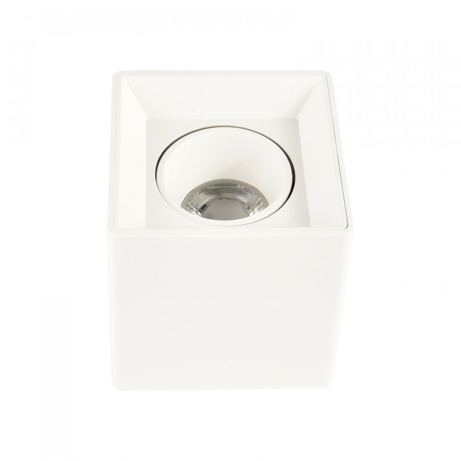 APLIQUE LAMPARA SOBREPONER CUBO BLANCO 96X96X100MM IP20 USA GU10 M