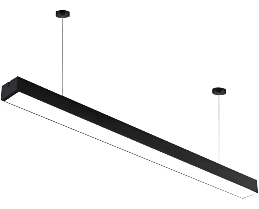 LAMPARA COLGANTE RECTANGULAR NEGRA 150W 117.8X18X4CM LUZ BLANCA