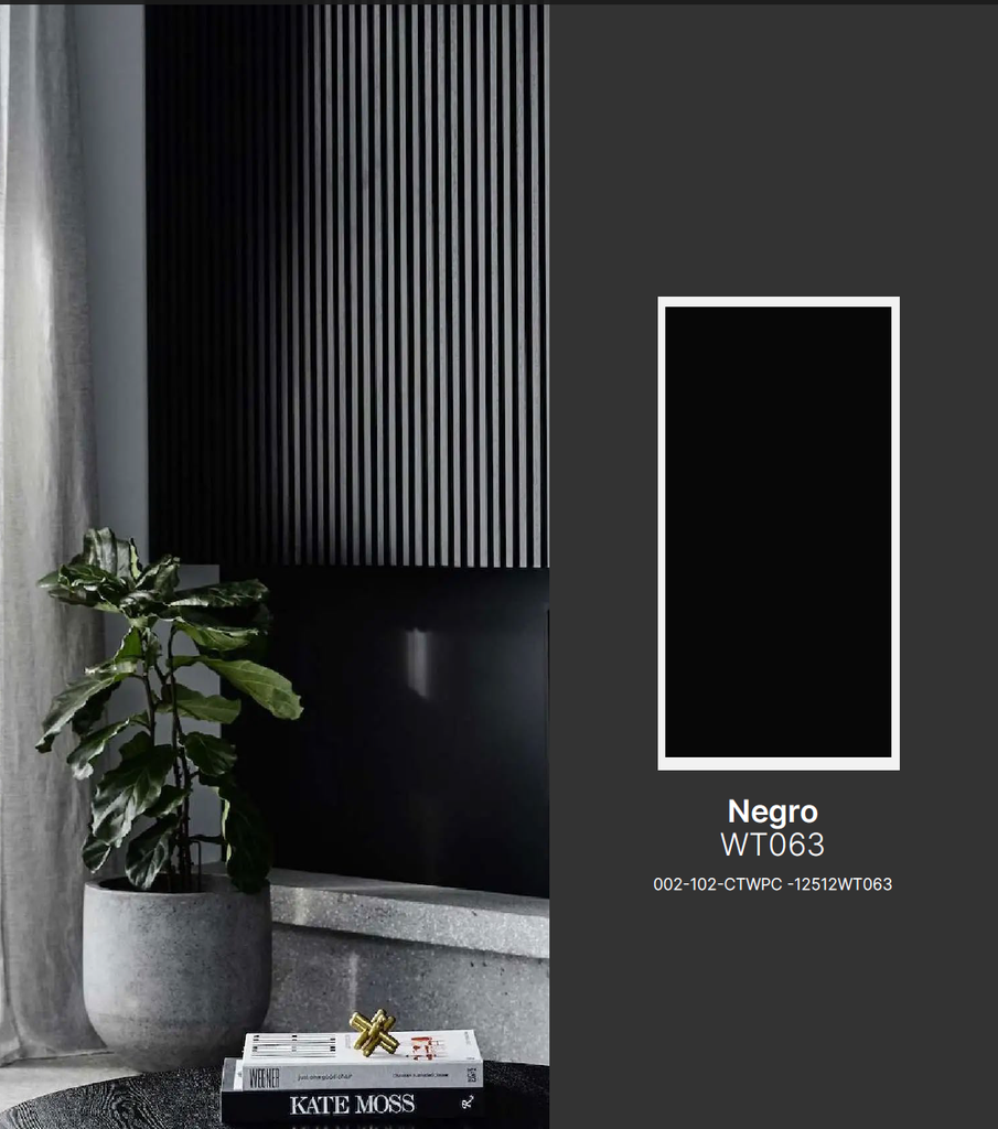 WALL PANEL ACANALADO DELGADO WPC NEGRO 12.5CM (2.90x12.5x1.2CM) PZA
