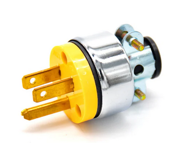 ENCHUFE CON TIERRA AMARILLO METAL VINIL 2P+T 4-382