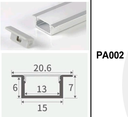 PERFIL EMPOTRAR 15x7mm (20.6mm ext)