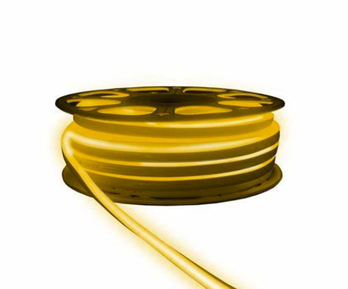 CINTA LED NEON FLEX 50MT 110V 16x8MM AMARILLO INCLUYE CONECTOR