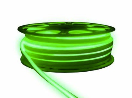 CINTA LED NEON FLEX 50MT 110V 16x8MM VERDE INCLUYE CONECTOR