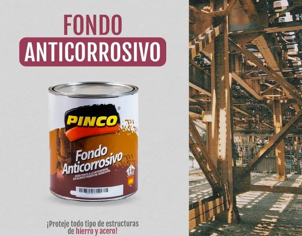 FONDO ANTICORROSIVO INDUSTRIAL GRIS PINCO 