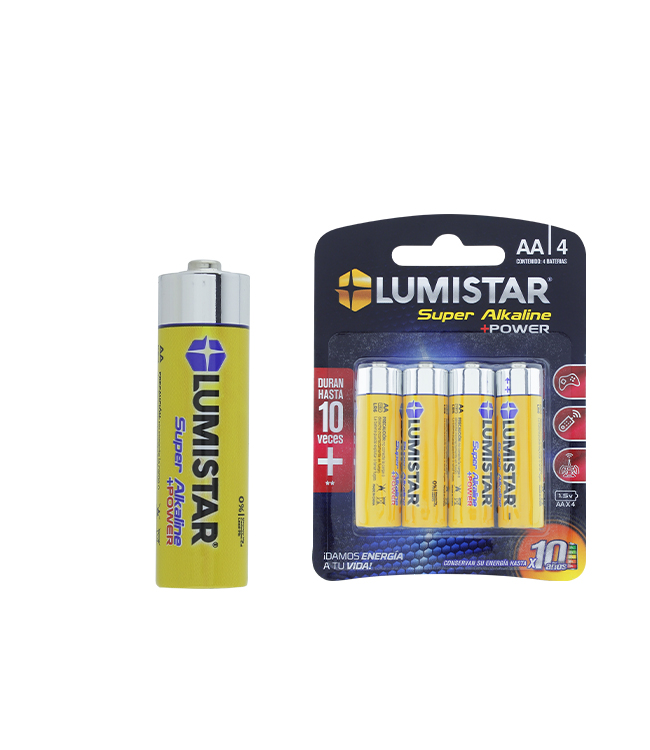BATERIAS ALCALINAS AA LUMISTAR 4UNDS