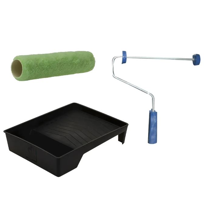 KIT ECONOMICO RODILLO METAL FUNDA  Y BANDEJA CEBRA  