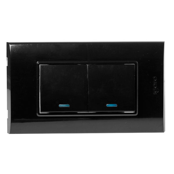 INTERRUPTOR DOBLE (LARGO) SERIE B NEGRO IGOTO 