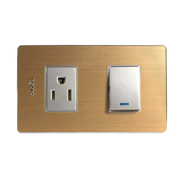 INTERRUPTOR+TOMACORRIENTE BEIGE SERIE X IGOTO                                                                 