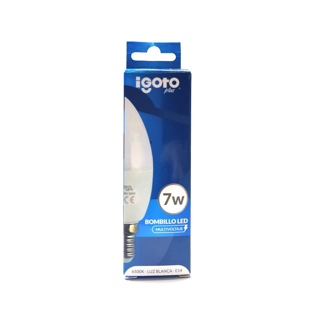 BOMBILLO LED TIPO VELA 7W 6500K E14 IGOTO