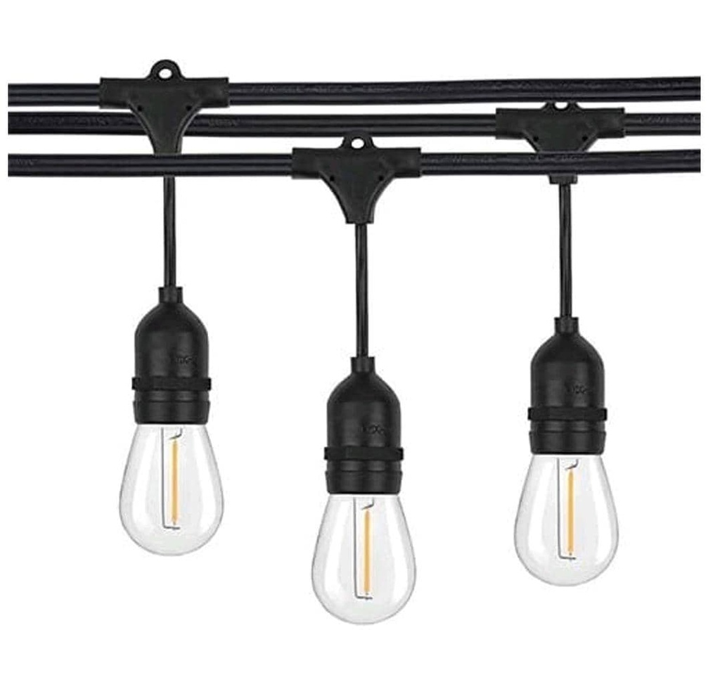 EXTENSION BOMBILLOS VINTAGE LED 8MTS 12 BOMBILLOS 2W 2700K IP65 110V