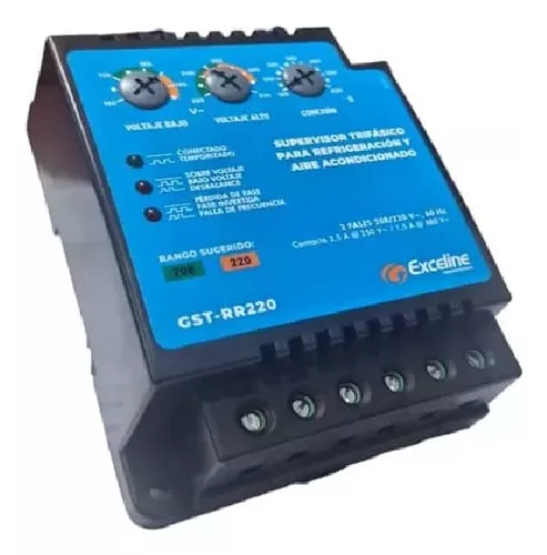 [GST-RR220] SUPERVISOR TRIFASICO PARA REFRIGERACION Y AIRE ACONDICIONADO 220V EXCELINE 