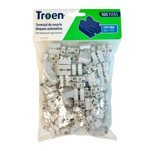[TR-SP-100PCS] CONECTOR EMPALME CABLE TERMINAL RESORTE 100 PIEZAS TROEN 12686