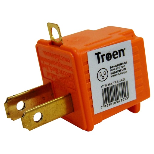 [TR-LGA-O] ADAPTADOR DE TOMA ELECTRICO NARANJA TROEN 10025
