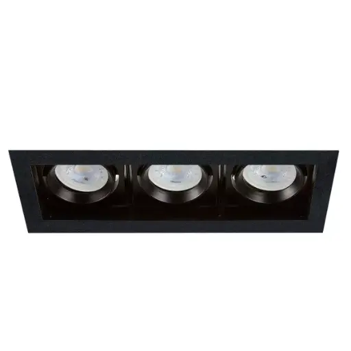 [LD-1560] LAMPARA OJO DE BUEY REDONDO TRIPLE NEGRO SIN BOMBILLO