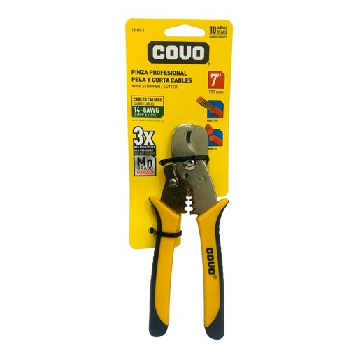 [CV-WS-7] PINZA PROFESIONAL PELA Y CORTA CABLES COVO 10832