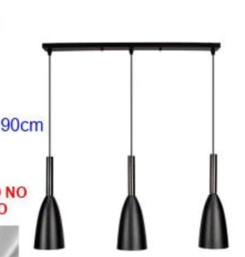 [LD-1830] LAMPARA COLGANTE 3 CAMPANAS  NEGRA  