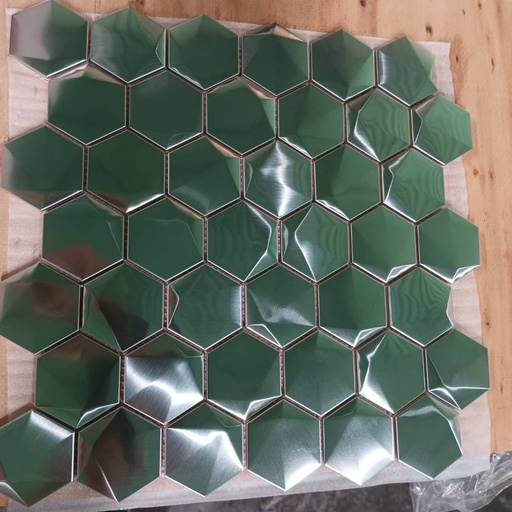 [9001032] MOSAICO CERAMICO CON SUPERFICIE DE ACERO INOXIDABLE ABSTRACT SILVER (300*300*8)MM