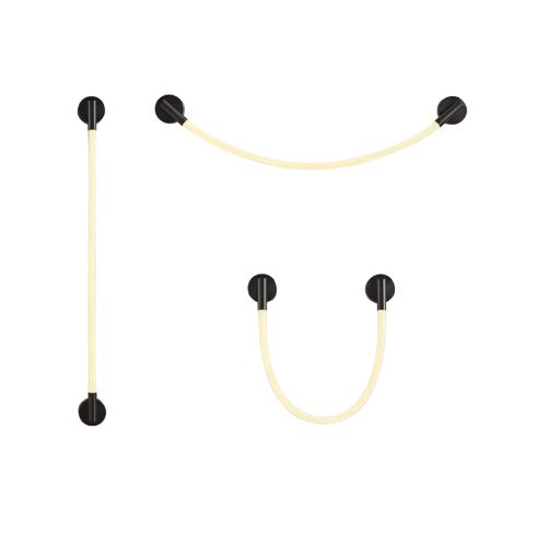 [03-1104] LáMPARA LED DE DOBLE APLIQUE NEGRO DECORATIVA NYLON FLEX 15W 3000K+4000K+6500K AC85-265 BASE 12CM FLEX 79CM 1985