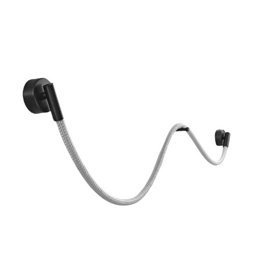 [03-1106] LáMPARA LED DE DOBLE APLIQUE NEGRO DECORATIVA NYLON FLEX 25W 3000K+4000K+6500K AC85-265 BASE 12CM FLEX 140CM 1986