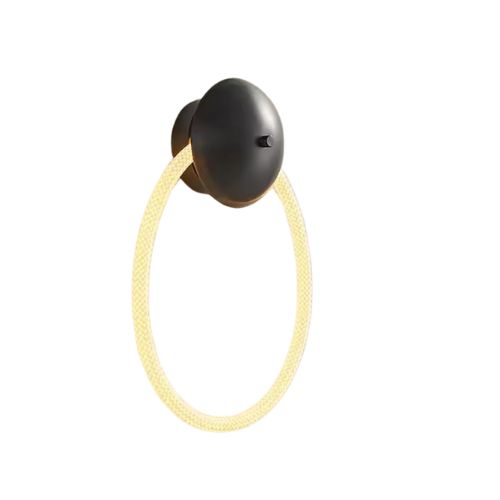 [03-1107] LáMPARA LED DE APLIQUE NEGRO DECORATIVA CIRCULO NYLON FLEX 15W 3000K+4000K+6500K AC85-265 BASE 12CM FLEX 80CM 1981