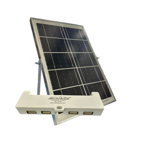 [12-0017] REGLETA DE CARGA 4 PUERTOS 600-800MA/H CON PANEL SOLAR 28*18.5CM 2024