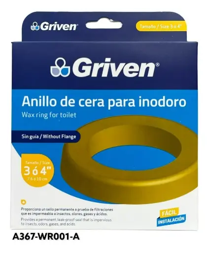 [A367-WR001] ANILLO DE CERA PARA INODOROS 3" o 4" GRIVEN 3-994