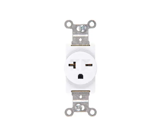 [TM84] TOMA BLANCA SENCILLA C/TIERRA P/EMPOTRAR 127-250 V STANDART LUMISTAR