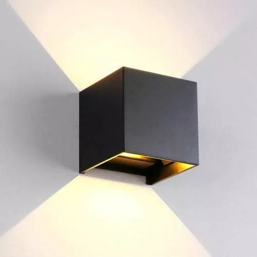 [LD-757] APLIQUE LED CUADRADO NEGRO 3000K 15W METAL