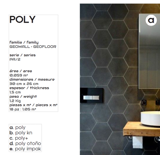 [GEO1] POLY M2 (18 pz : 1,05 m²)