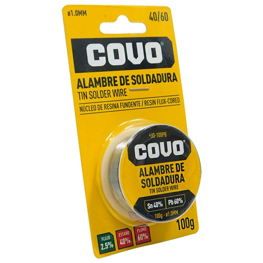 [JD-100PB] ESTAÑO ALAMBRE PARA SOLDAR 100G COVO 4-198