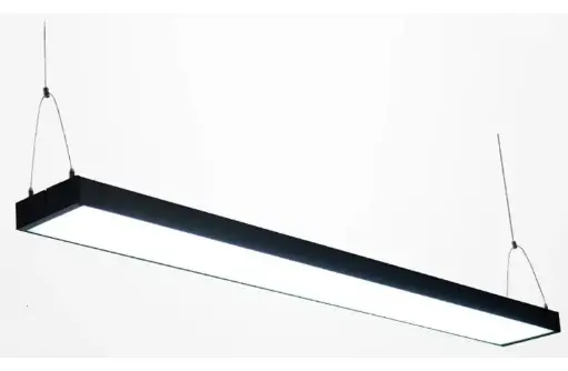 [LD-1404] LAMPARA COLGANTE RECTANGULAR NEGRA 50W 117.6X9.3X4CM LUZ BLANCA