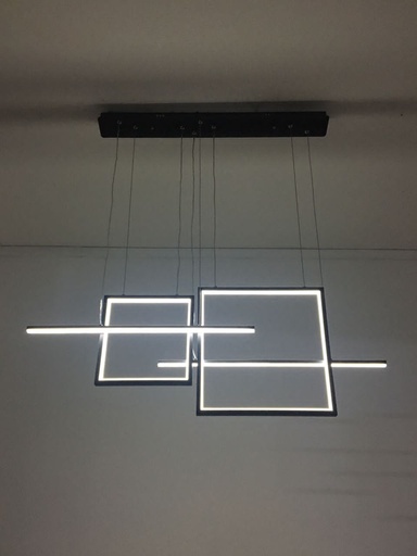 [LD-1799] LAMPARA LED CUADROS NEGRA 3 TONOS CON CONTROL