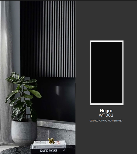 [WT063] WALL PANEL ACANALADO DELGADO WPC NEGRO 12.5CM (2.90x12.5x1.2CM) PZA
