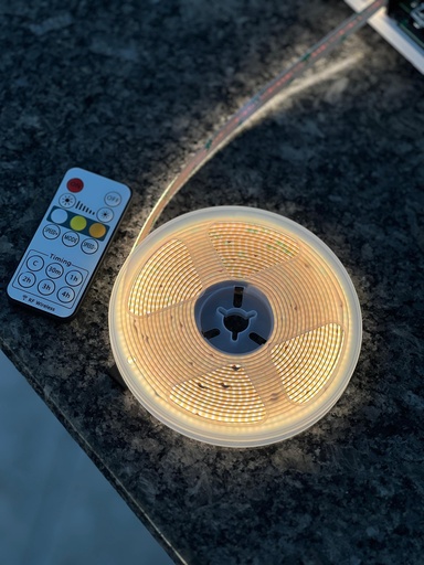 [ILUM-8021] CINTA LED COB 12V 8MM 608 LED 3 COLORES 5MT + CONTROL