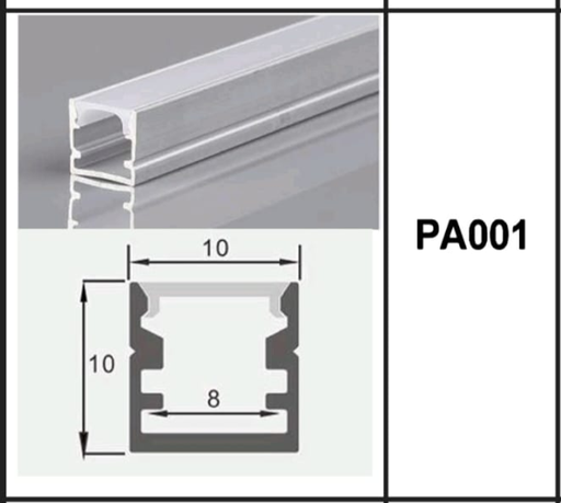 [PA001] PERFIL SUPERFICIAL 10x10mm 3MT 