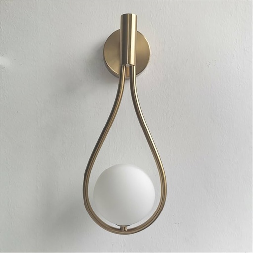 [03-1013] LAMPARA DE APLIQUE INTERIOR NORDICA DORADA GOTA + ESFERA 5W 3000K-4000K-6000K 10CM 1879 ZX