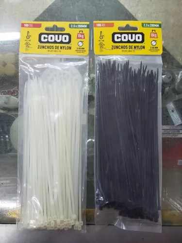 [CV-CT-25200-B] TIRRAJE NYLON 2.5-200MM 100 PIEZAS COVO  