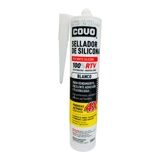 [CV-RTVG280-WT] SELLADOR DE SILICONA RTV BLANCO 300ML COVO