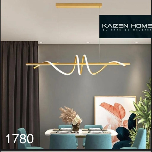[03-0863] Lampara Colgante Decorativa 60W 3 TONOS 102x19x19cm ORO 1780 ZX