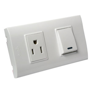 [B316-W] INTERRUPTOR+TOMACORRIENTE SERIE B BLANCO IGOTO     